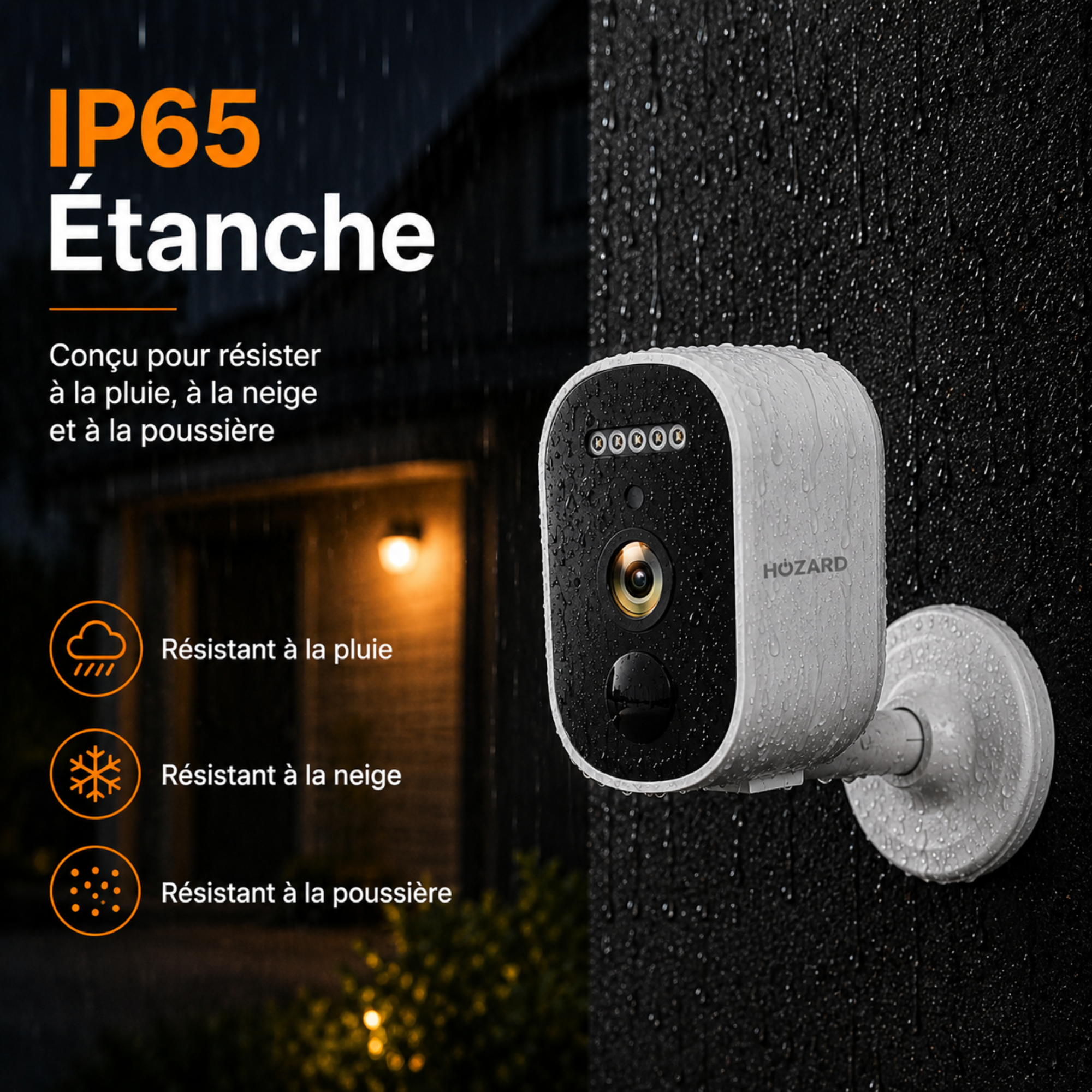 Caméra de surveillance 2K intérieure & extérieure – caméra WiFi sans fil à batterie