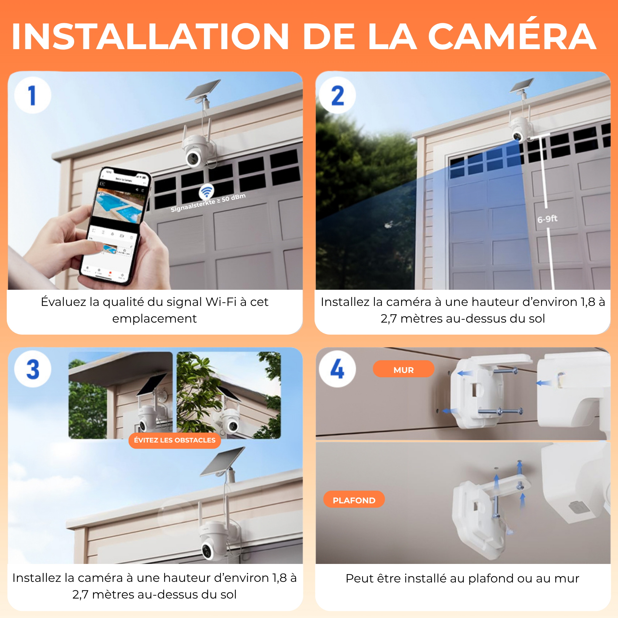 2x Caméras de surveillance 4K UHD – Solaires & IP66 + HomeBase