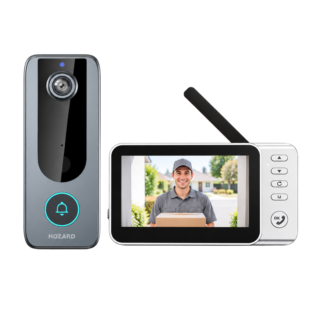 Sonnette vidéo avec moniteur - Écran 4,5 pouces