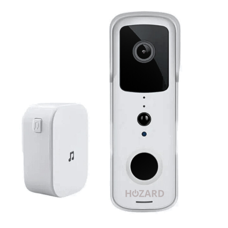 Sonnette avec Caméra et DingDong – Visiophone Sans Fil – 5200 mAh - Blanc