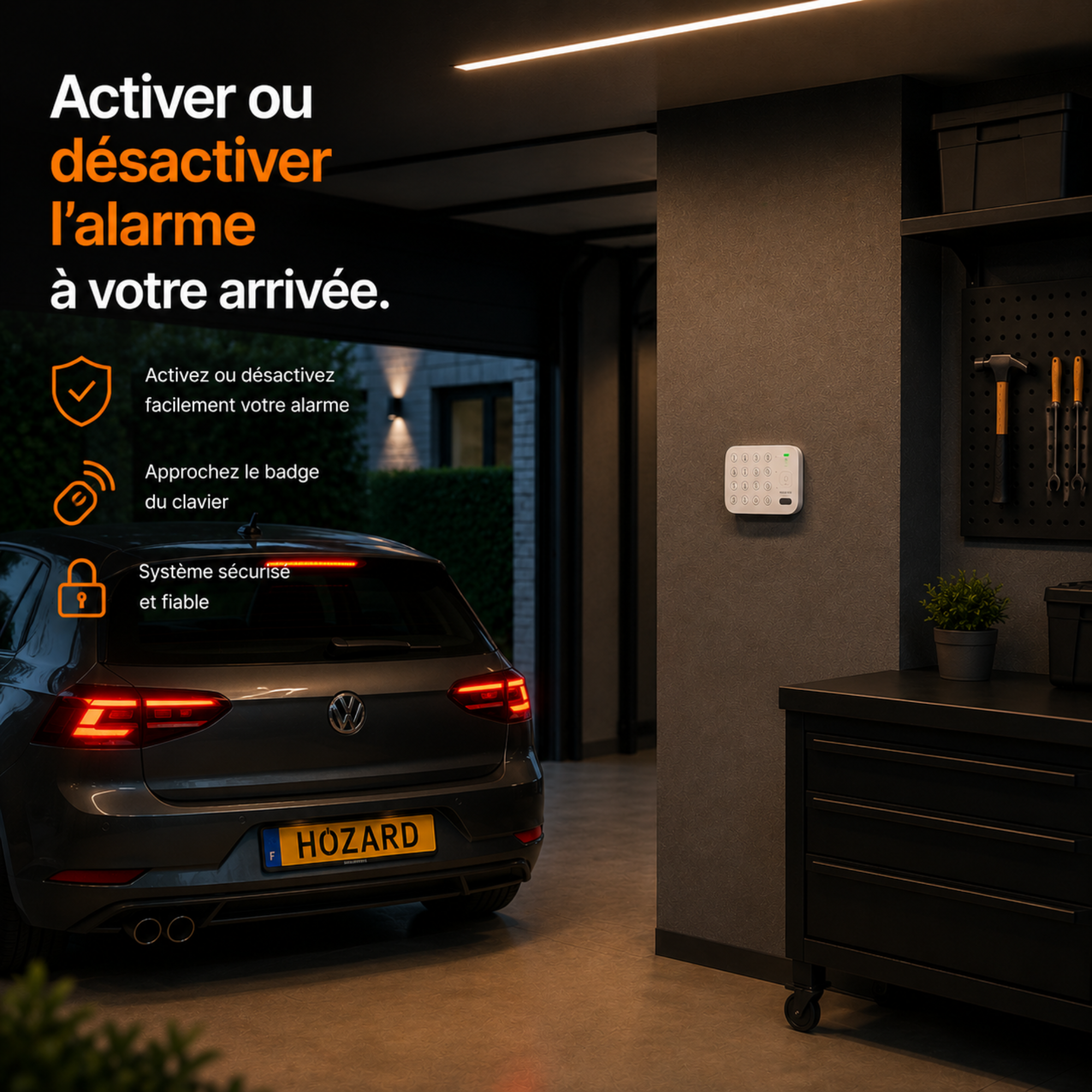 Panneau de commande intelligent V2 – batterie longue durée – 2 badges RFID