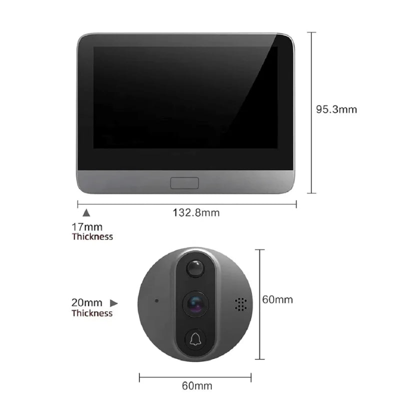 Sonnette avec Caméra – Visiophone Sans Fil – Batterie 5000mAh