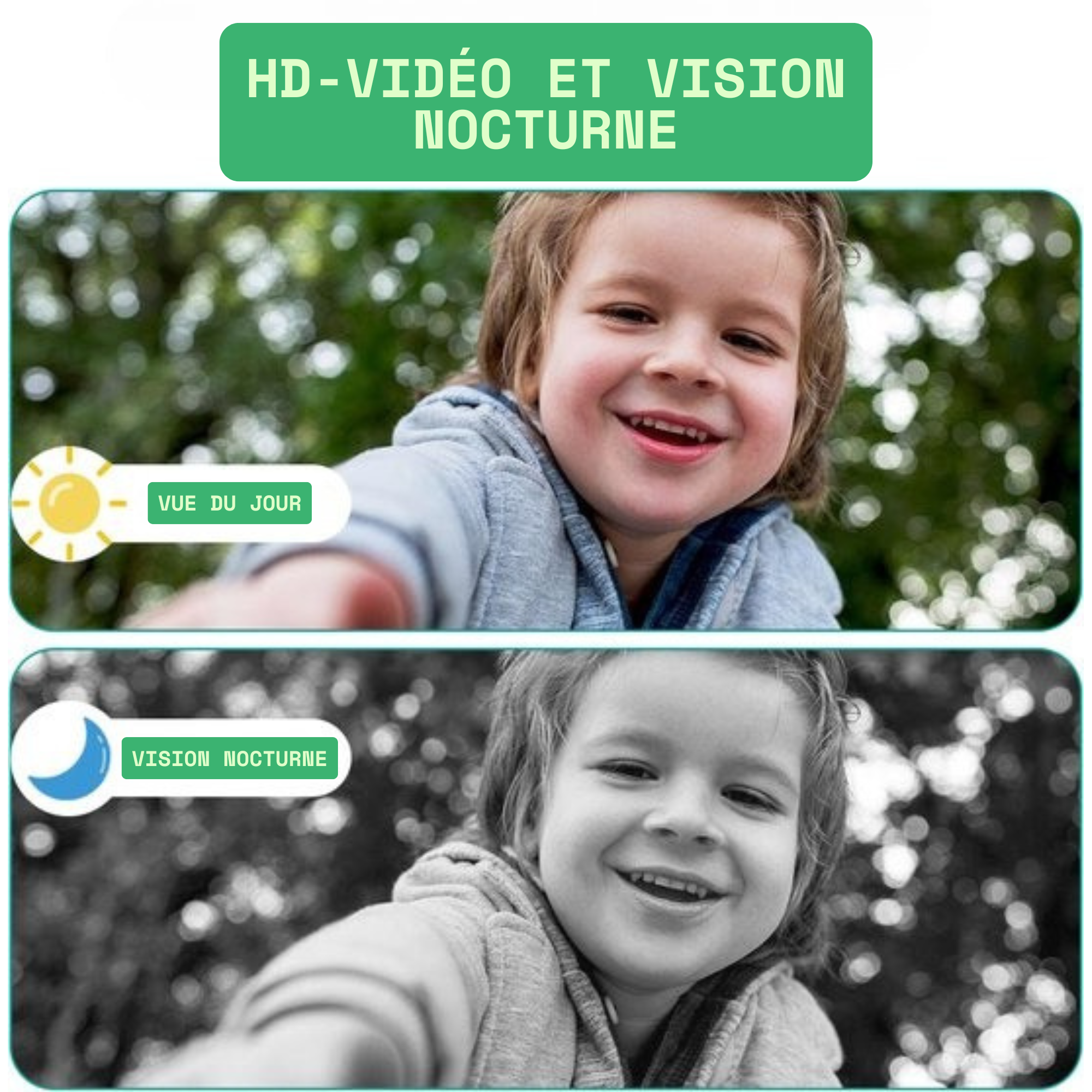 Sonnette avec caméra – Sonnette vidéo – Écran IPS 4,3 pouces