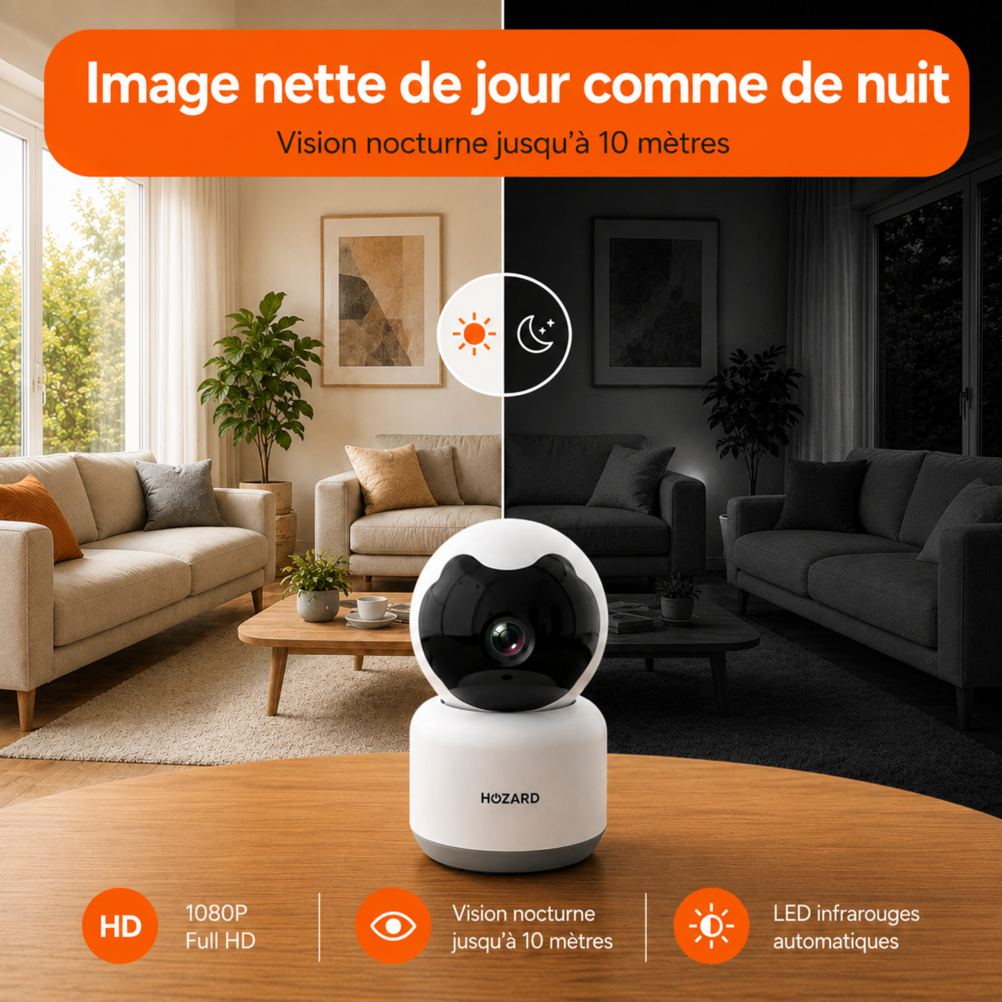 Caméra de sécurité – 1080P – Caméra pour animaux – WiFi – Compatible avec les packs A à D