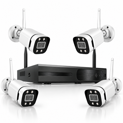 4x 2K Caméras de Surveillance - CCTV - WiFi Bullet Caméra de Sécurité