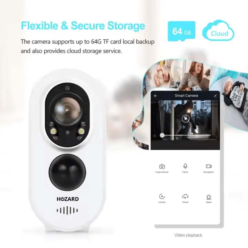 Caméra de Surveillance Extérieure – Alarme Avec Panneau Solaire – IP66 – Inclut Carte SD 32 GB – Pack A à D