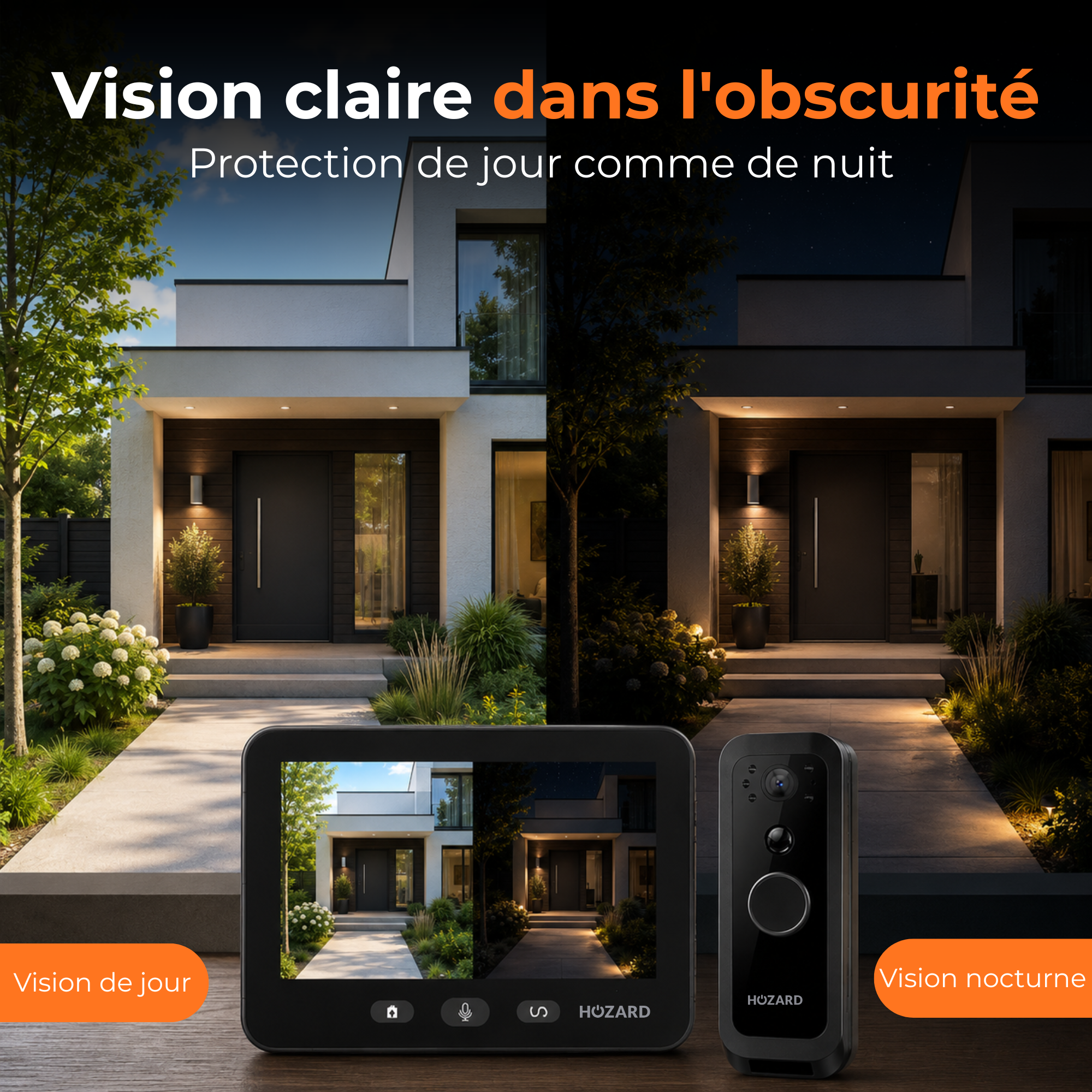 Sonnette vidéo avec caméra et moniteur 32GB – Wi-Fi + application – écran IPS 5 pouces
