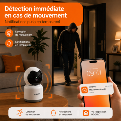 Caméra de sécurité – 1080P – Caméra pour animaux – WiFi – Compatible avec les packs A à D