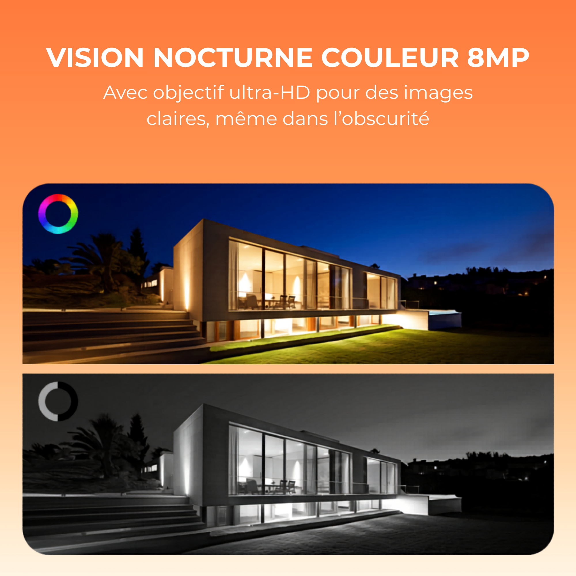 Système de 4 caméras de sécurité extérieures 4K UHD – Solaire & IP66 + HomeBase 64 Go