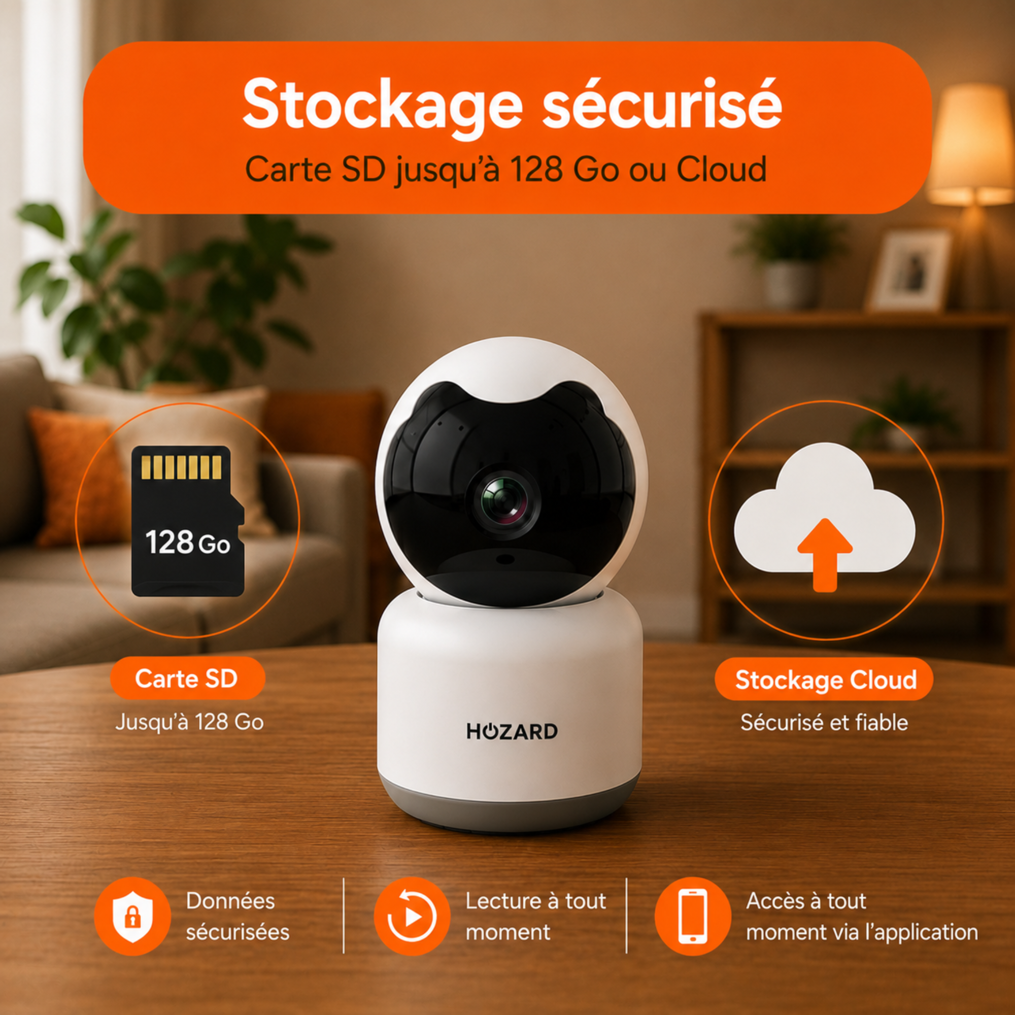Caméra de sécurité – 1080P – Caméra pour animaux – WiFi – Compatible avec les packs A à D