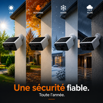 Caméra de sécurité 2K avec vision nocturne – solaire & IP66 – WiFi
