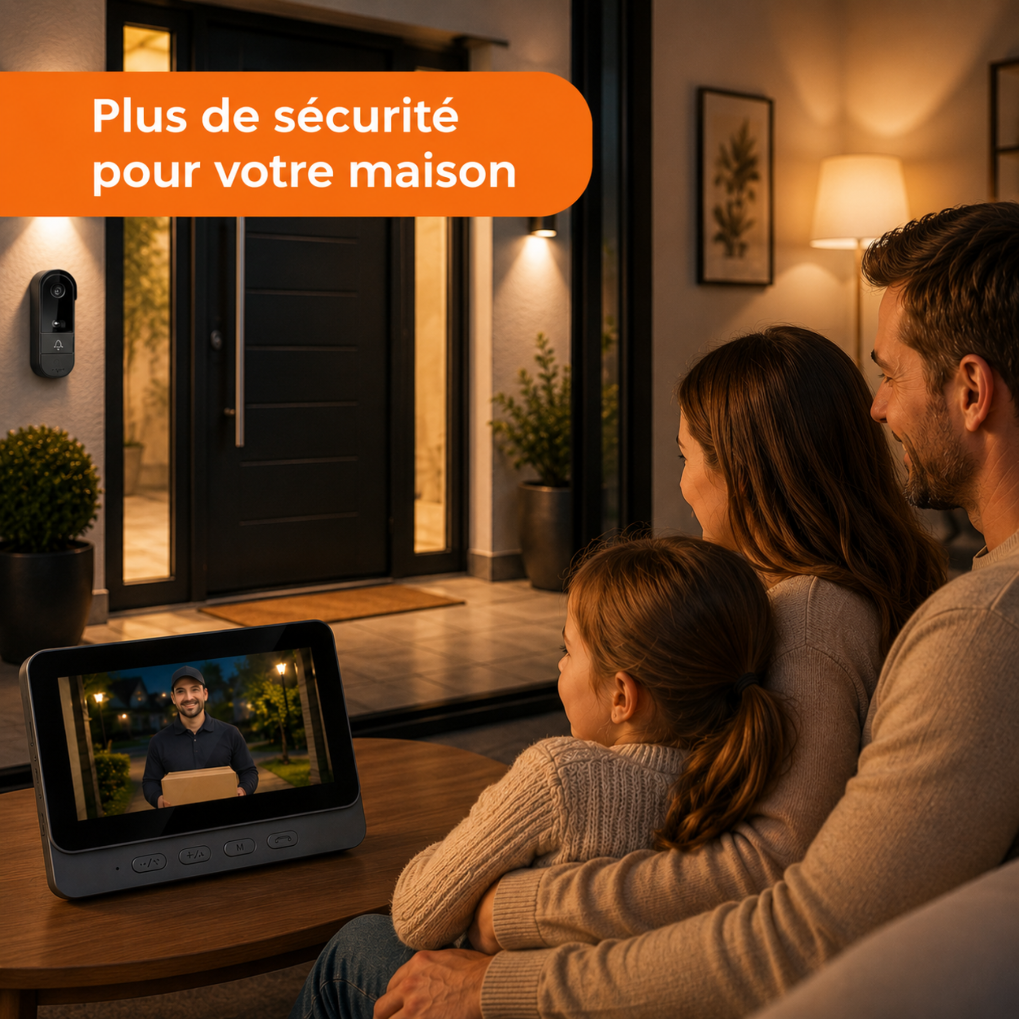 Sonnette avec caméra – Sonnette vidéo – Écran IPS 4,3 pouces