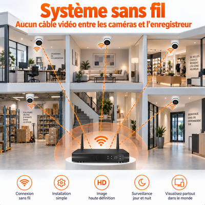 8x 2K Caméras de Surveillance - CCTV - WiFi Caméra de Sécurité