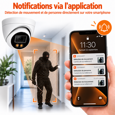 8x 2K Caméras de Surveillance - CCTV - WiFi Caméra de Sécurité