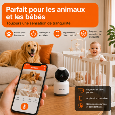 Caméra de sécurité – 1080P – Caméra pour animaux – WiFi – Compatible avec les packs A à D
