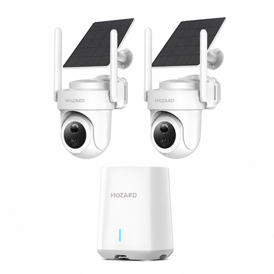 2x Caméras de surveillance 4K UHD – Solaires & IP66 + HomeBase