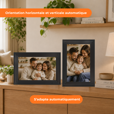 Cadre photo numérique 32GB – WiFi + Application Frameo – Cadre photo – 10,1 pouces – Écran tactile IPS
