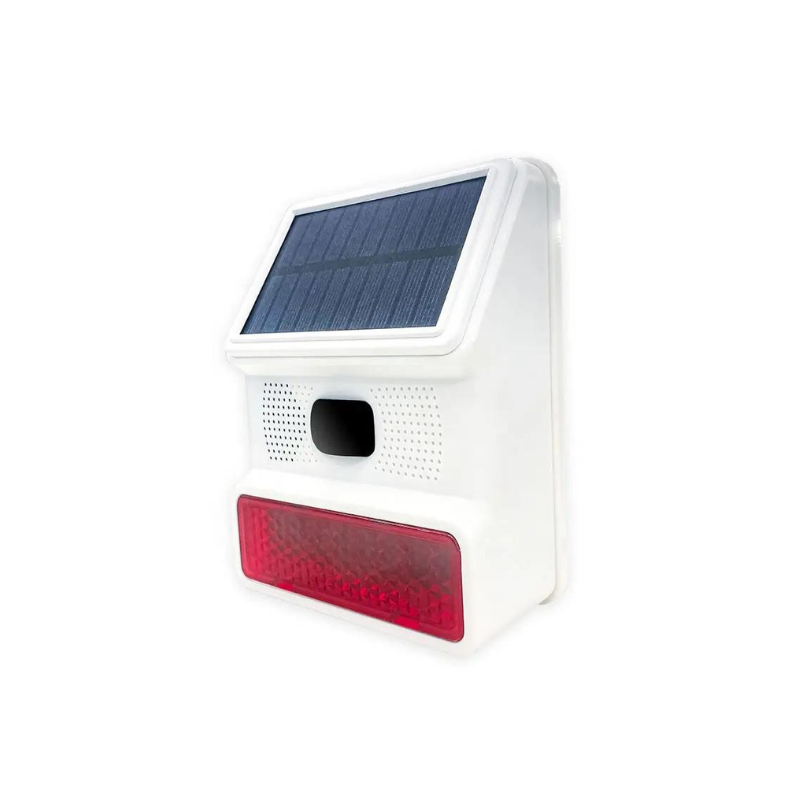 Sirène Extérieure Sans Fil – 100 dB – Panneau Solaire – Pack A à D