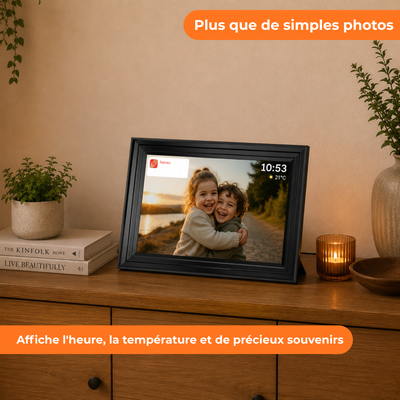 Cadre photo numérique 32GB – WiFi + Application Frameo – Cadre photo – 10,1 pouces – Écran tactile IPS