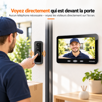 Sonnette Vidéo Avec Caméra Et Moniteur - 32GB - Wi-Fi
