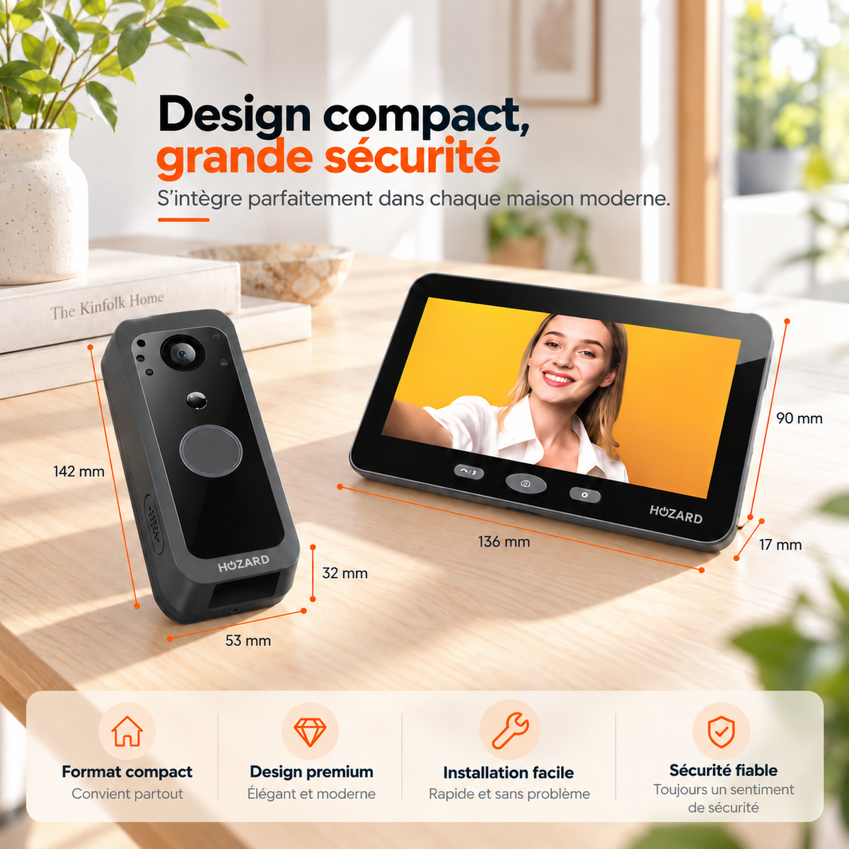 Sonnette Vidéo Avec Caméra Et Moniteur - 32GB - Wi-Fi