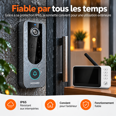 Sonnette vidéo avec moniteur - Écran 4,5 pouces