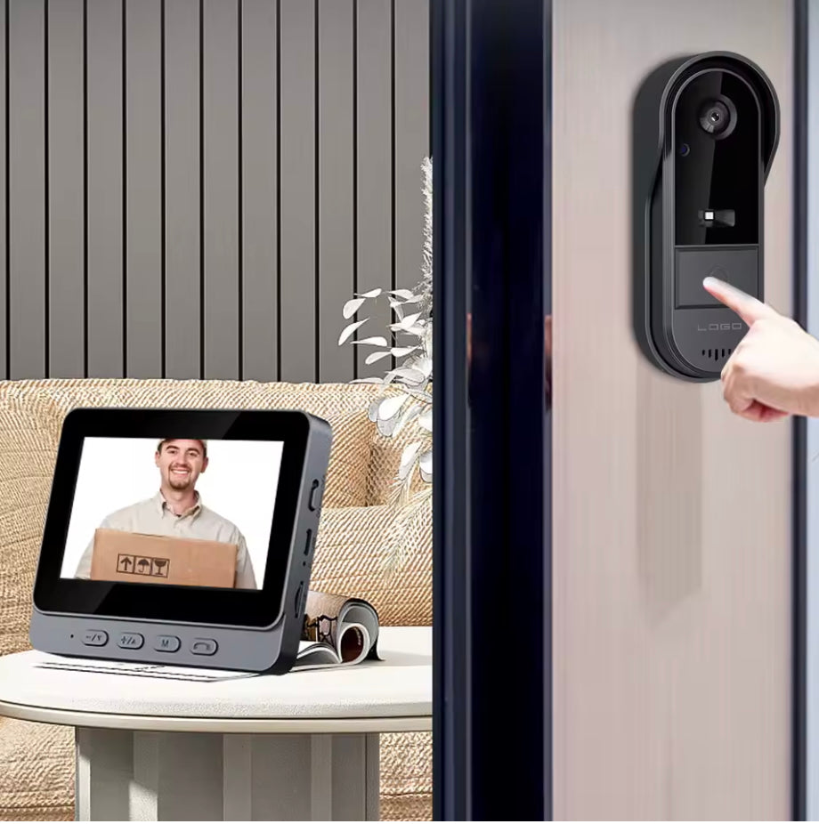 Sonnette avec caméra – Sonnette vidéo – WiFi Écran IPS 4,3 pouces